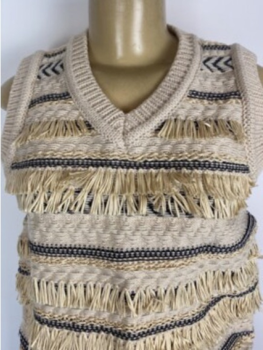 Tory Burch Cream Sweater with Orange Logo Tag